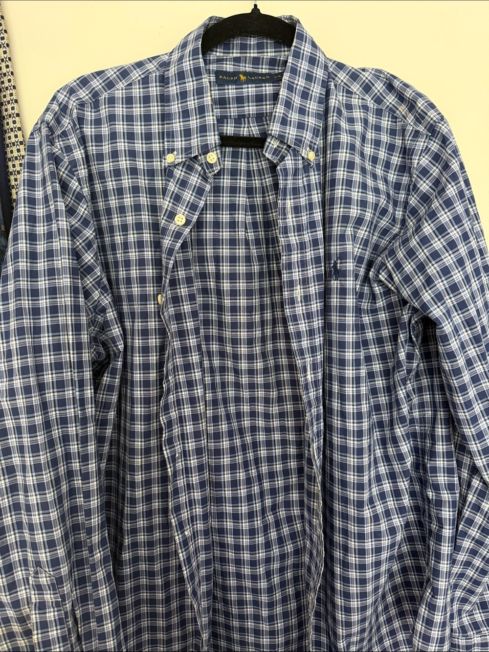 Ralph Lauren Blue Plaid Button-Down Men's Shirt